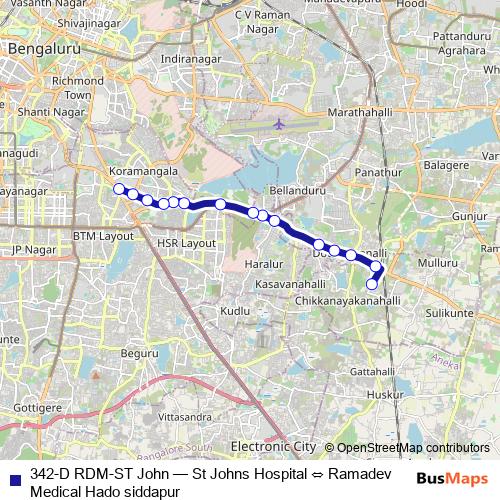 342-D RDM-ST John bus Line Map