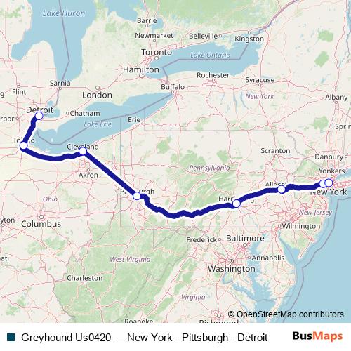 Greyhound Us0420 bus Line Map