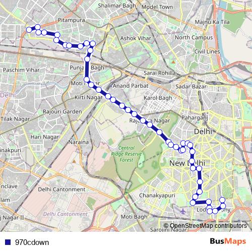 970cdown bus Line Map