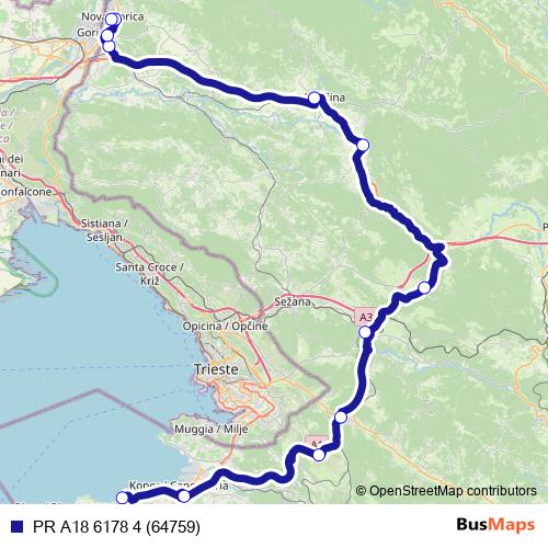 PR A18 6178 4 (64759) bus Line Map