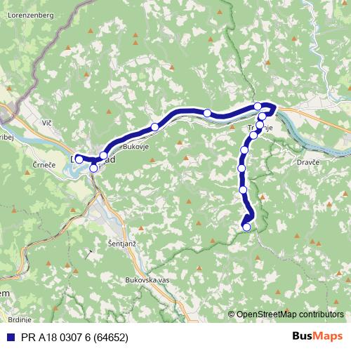PR A18 0307 6 (64652) bus Line Map