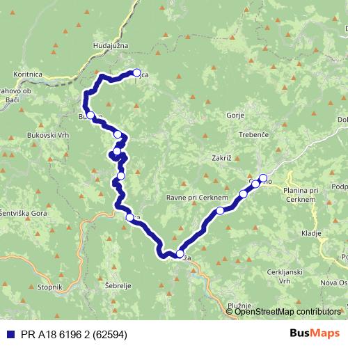 PR A18 6196 2 (62594) bus Line Map