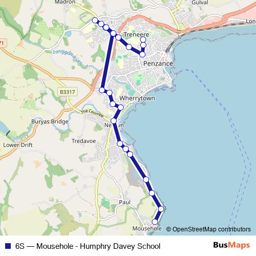 6S bus Line Map