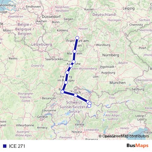 ICE 271 rail Line Map