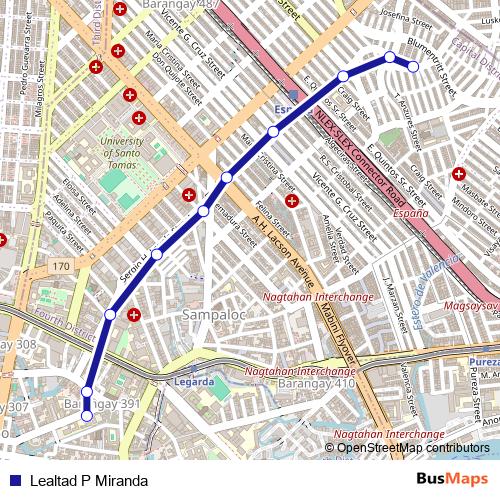 Lealtad P Miranda bus Line Map