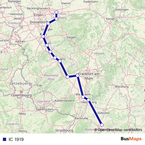 IC 1919 rail Line Map