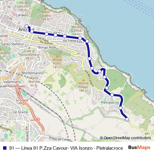 91 bus Line Map