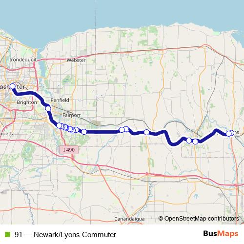 91 bus Line Map