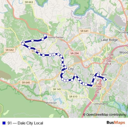 91 bus Line Map