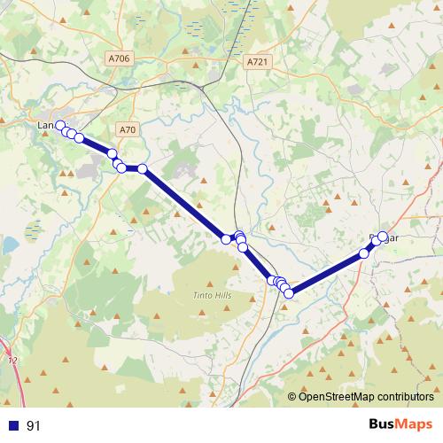 91 bus Line Map