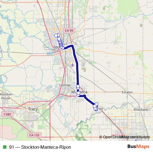 91 bus Line Map