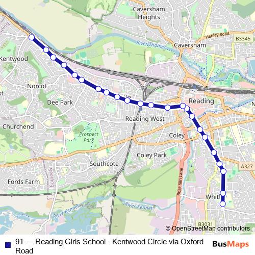 91 bus Line Map