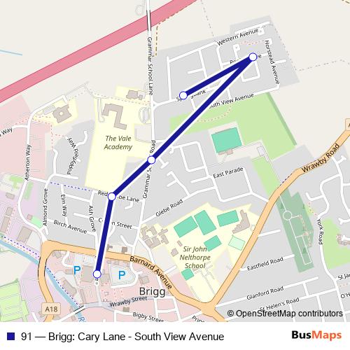 91 bus Line Map
