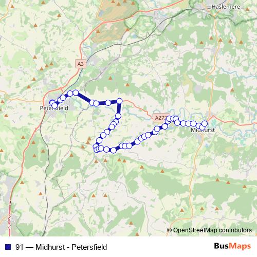 91 bus Line Map