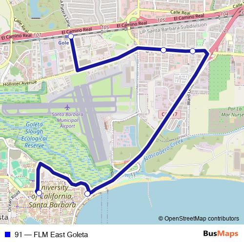 91 bus Line Map