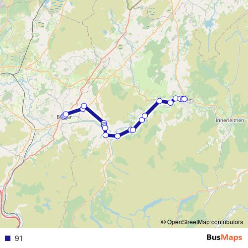 91 bus Line Map