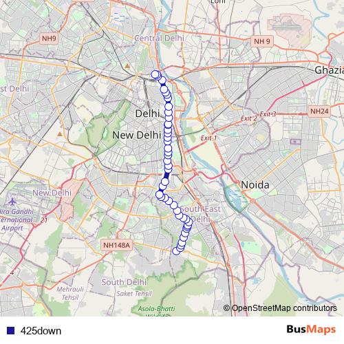 425down bus Line Map