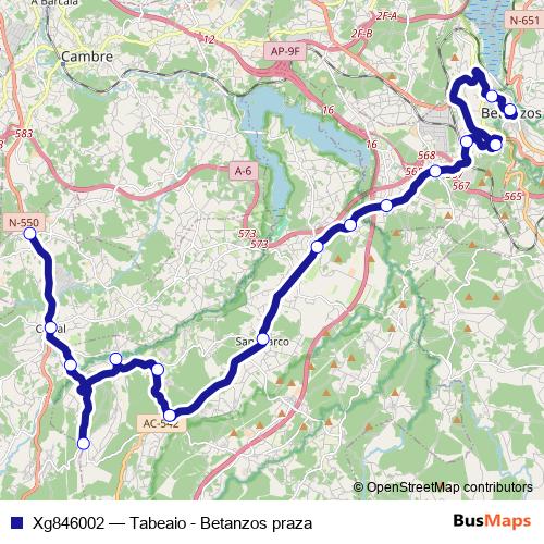 Xg846002 bus Line Map
