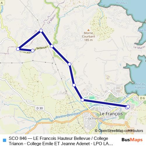 SCO 846 bus Line Map
