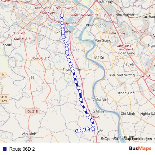 Route 06D 2 bus Line Map