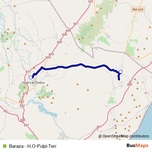 Baraza - H.O-Pulpi-Terr bus Line Map