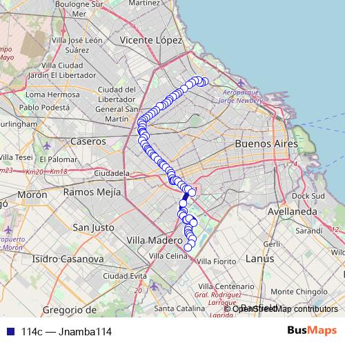 114c bus Line Map