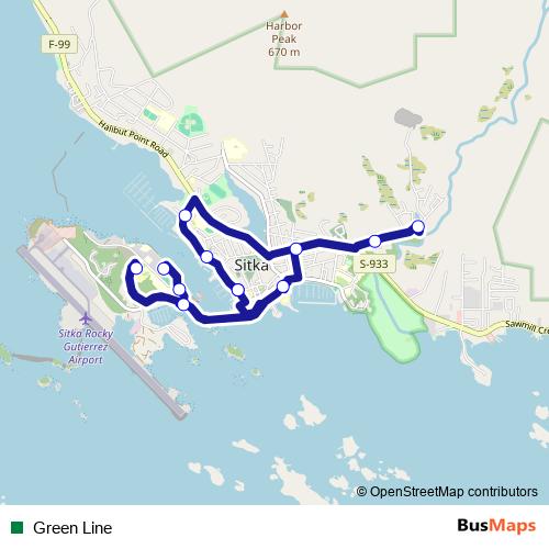 Green Line bus Line Map