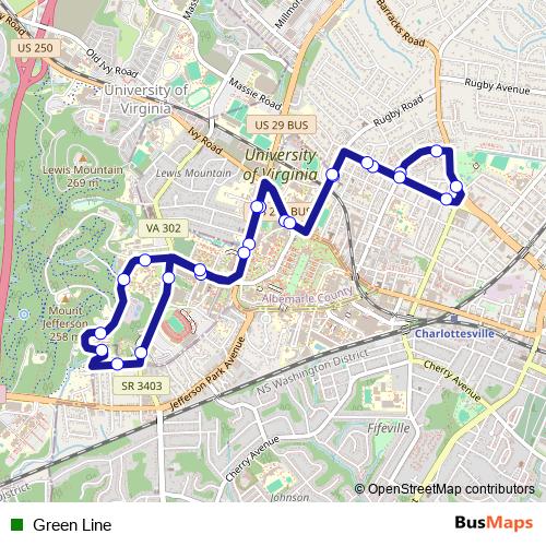 Green Line bus Line Map