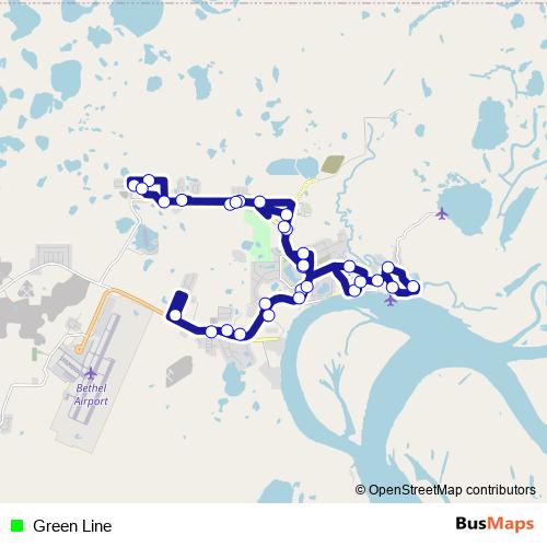 Green Line bus Line Map
