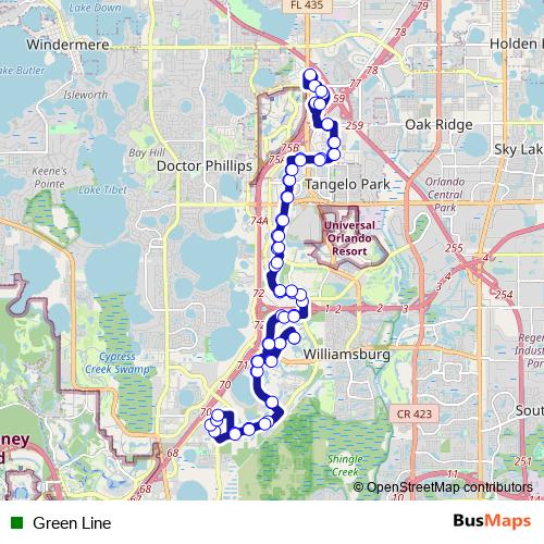Green Line bus Line Map