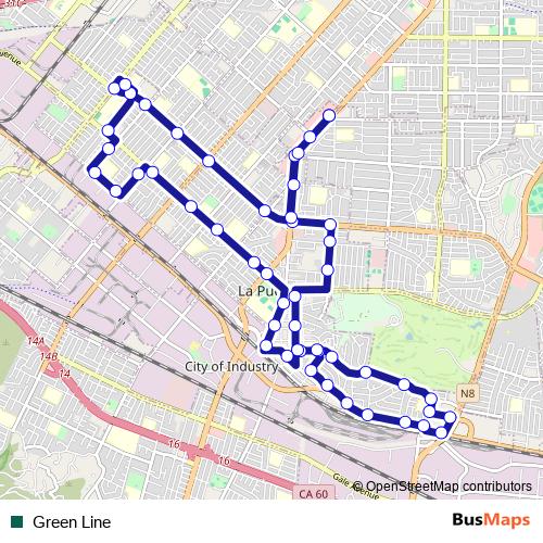 Green Line bus Line Map