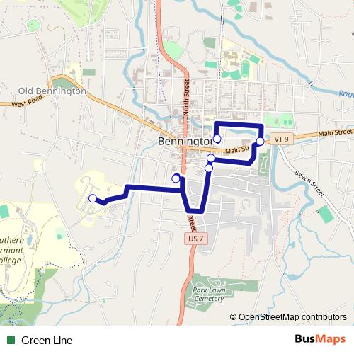 Green Line bus Line Map