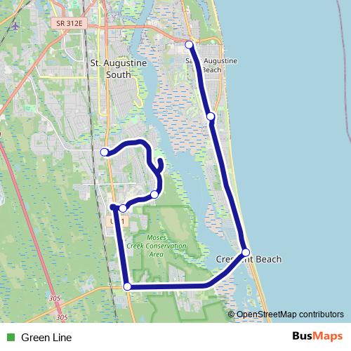 Green Line bus Line Map