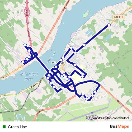 Green Line bus Line Map