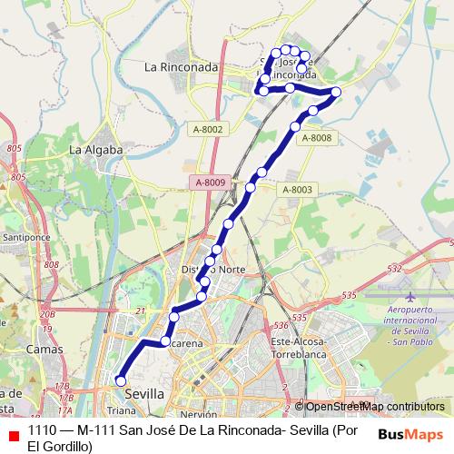 1110 bus Line Map