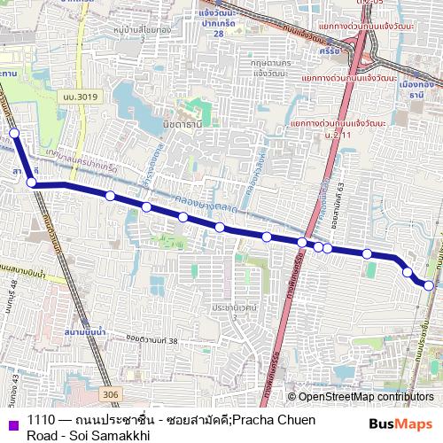 1110 bus Line Map