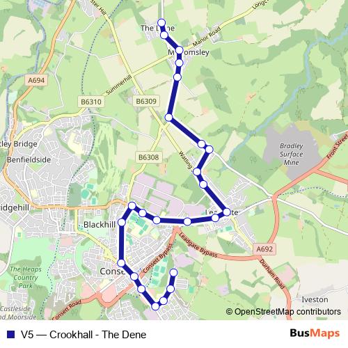V5 bus Line Map