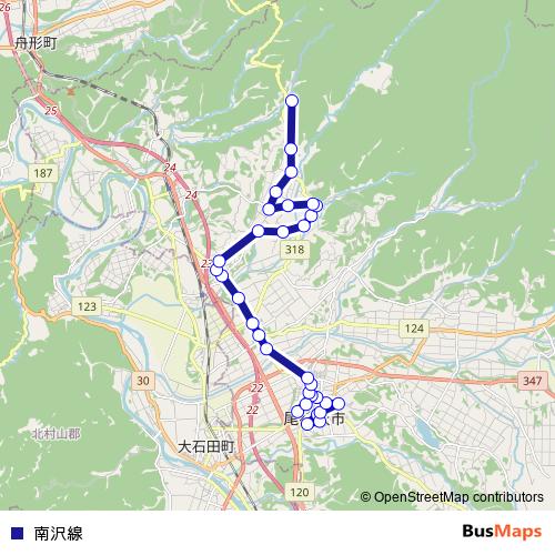 南沢線 bus Line Map
