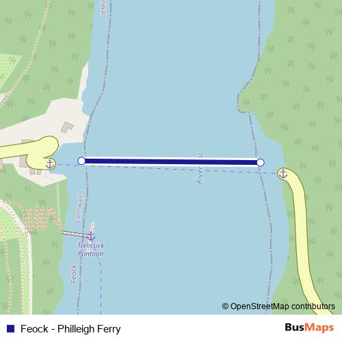 Feock - Philleigh Ferry ferry Line Map