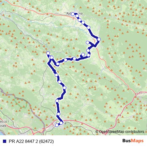 PR A22 8447 2 (62472) bus Line Map