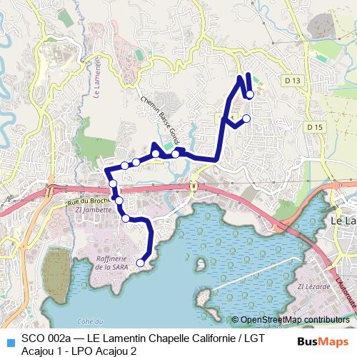 SCO 002a bus Line Map