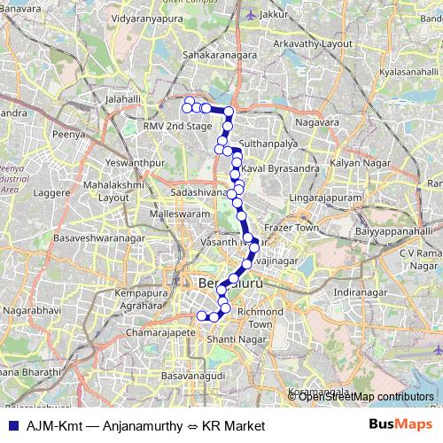AJM-Kmt bus Line Map