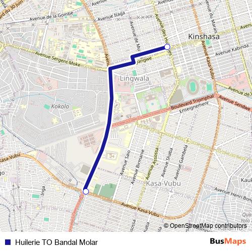 Huilerie TO Bandal Molar bus Line Map