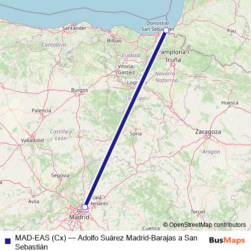 MAD-EAS (Cx) air Line Map