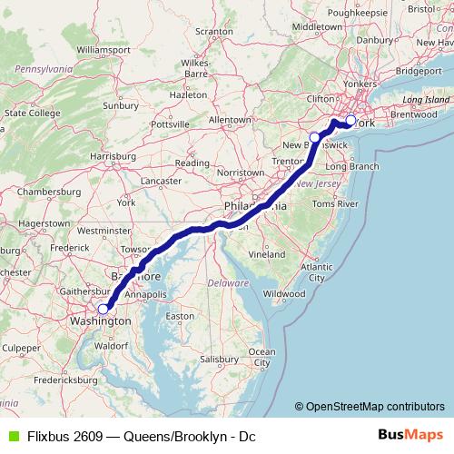 Flixbus 2609 bus Line Map