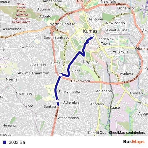 3003 Ba bus Line Map