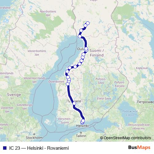 IC 23 rail Line Map