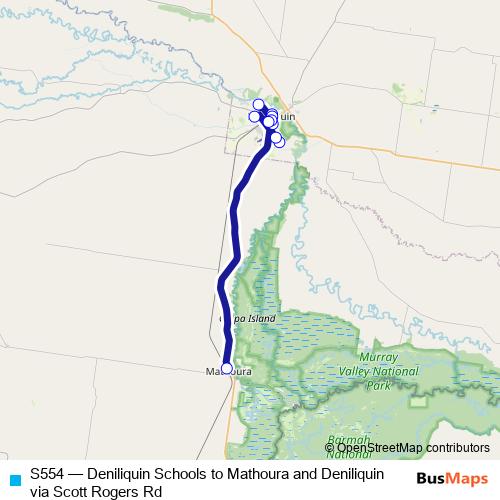 S554 bus Line Map