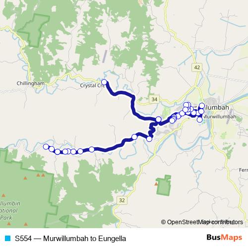S554 bus Line Map