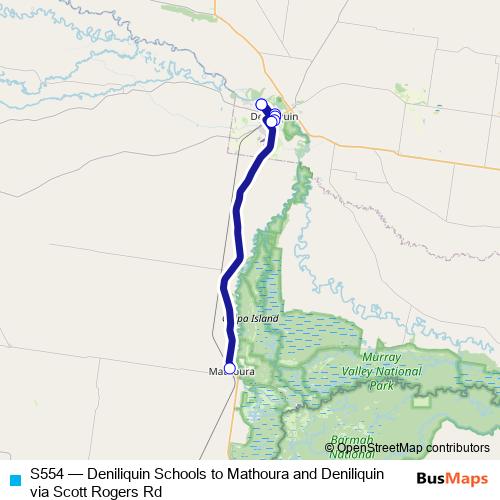 S554 bus Line Map